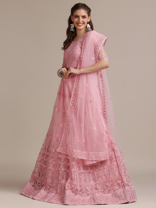 tonal embroidered flared lehenga - 18448000 - Standard Image - 0