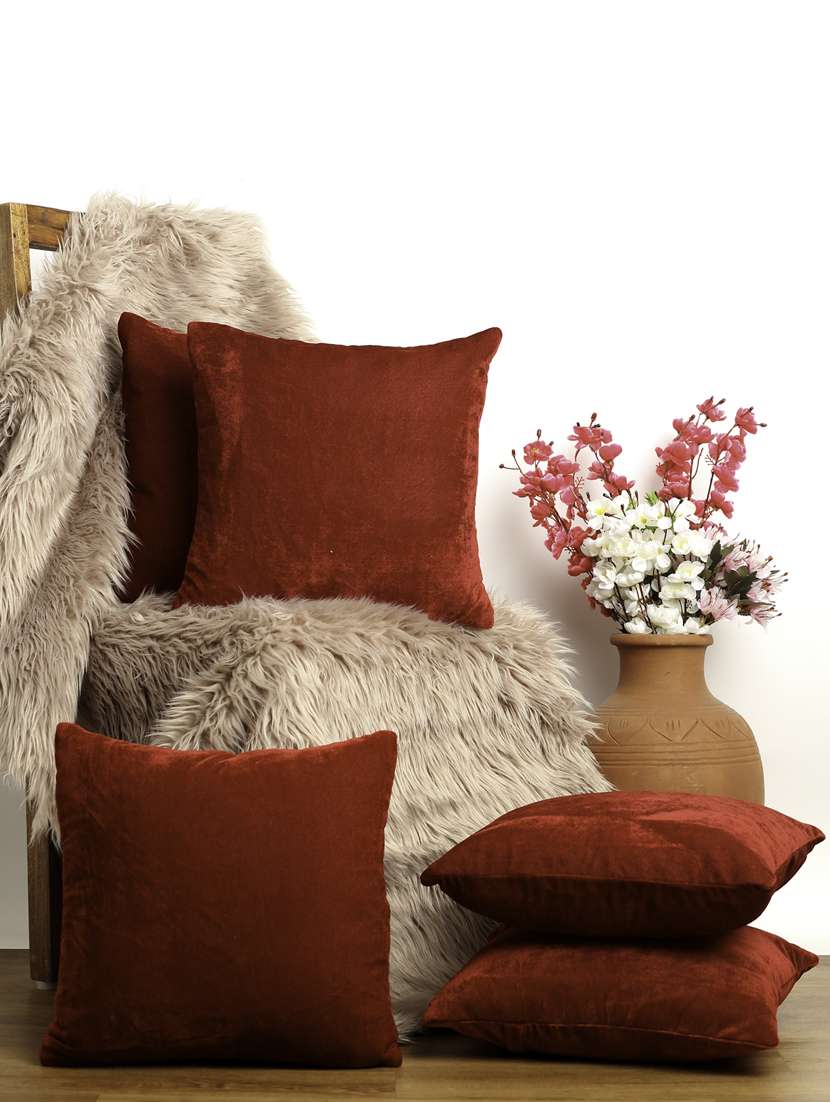 alina decor set of 5 velvet cushion covers 16 x 16 inch
