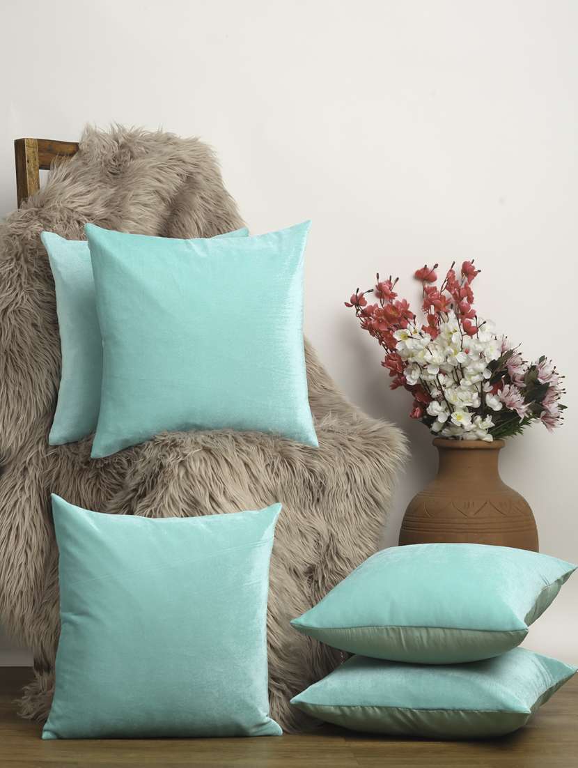 alina decor set of 5 velvet cushion covers 16 x 16 inch