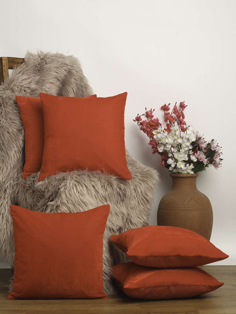 alina decor set of 5 velvet cushion covers 16 x 16 inch