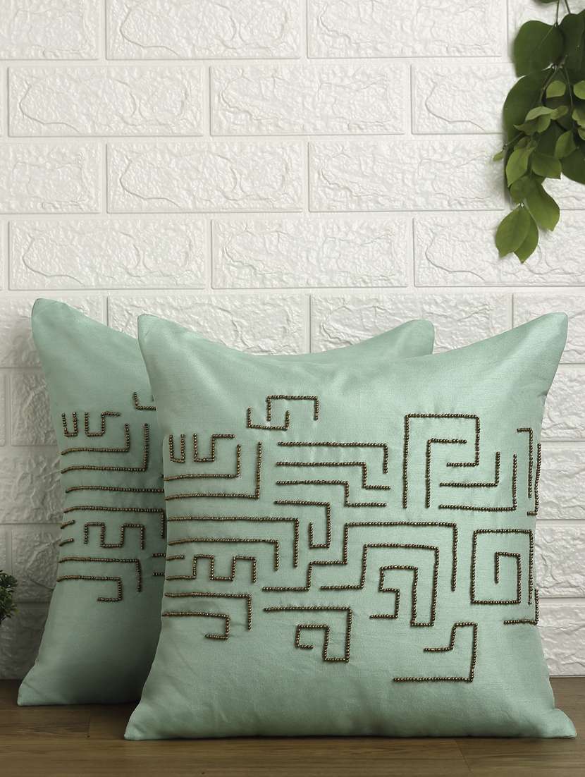 alina decor set of 2 embllished cushion covers 16 x 16 inch