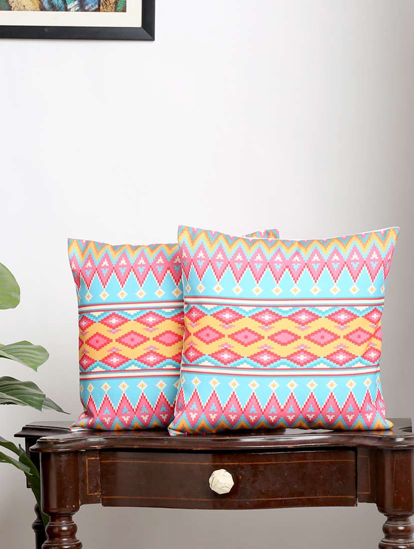 alina decor set of 2 digital printed cushion covers 24 x 24 inch
