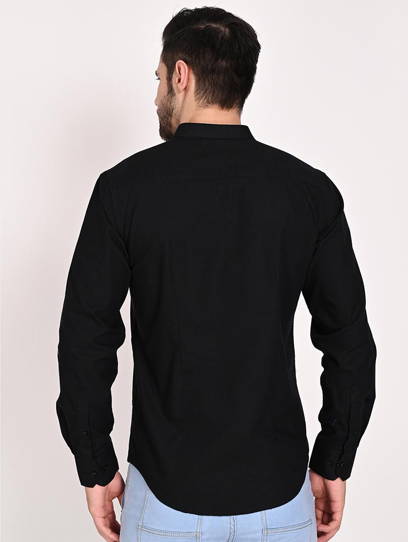 black solid casual shirt - 18448713 - Standard Image - 2