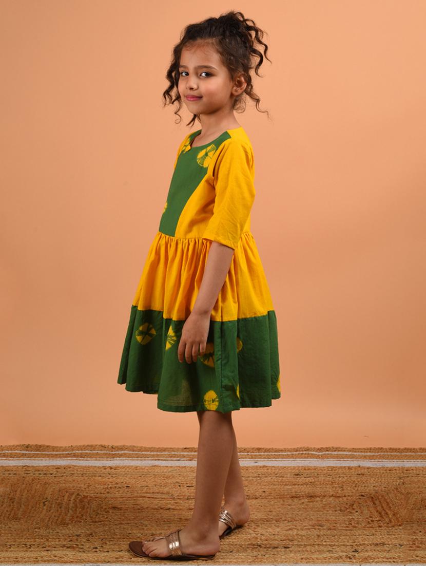girls round neck short sleeves frock - 18448903 - Standard Image - 2