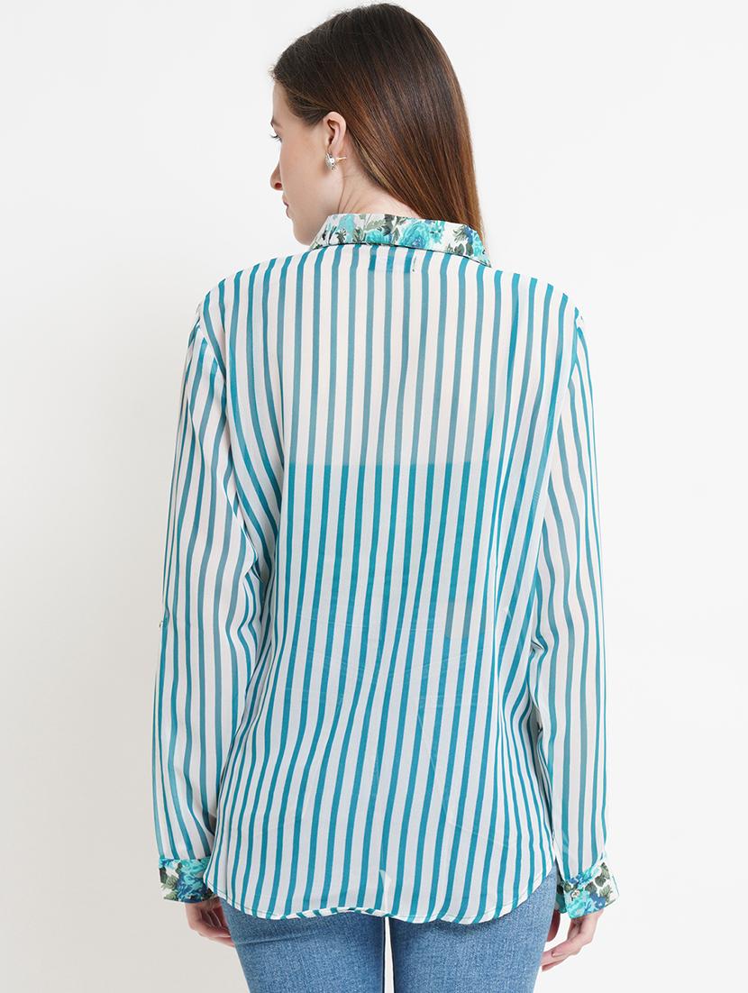 women's straight collared top - 18448951 - Standard Image - 2