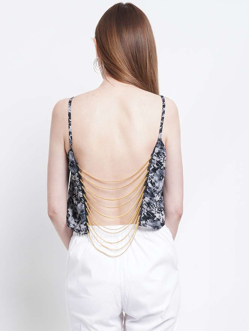 women's crop round neck top - 18448964 - Standard Image - 2