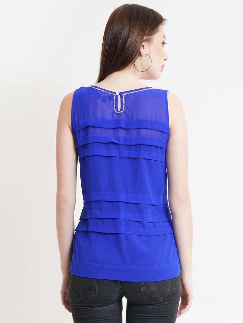 women's layered round neck top - 18448966 -  Standard Image - 2