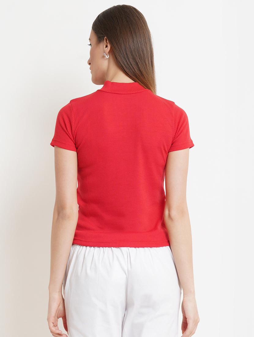 women's straight high neck top - 18448967 - Standard Image - 2