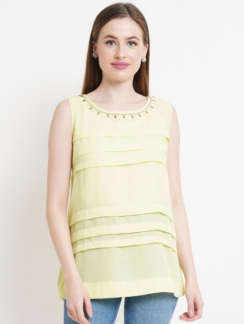 women's straight round neck top - 18448988 - Standard Image - 0