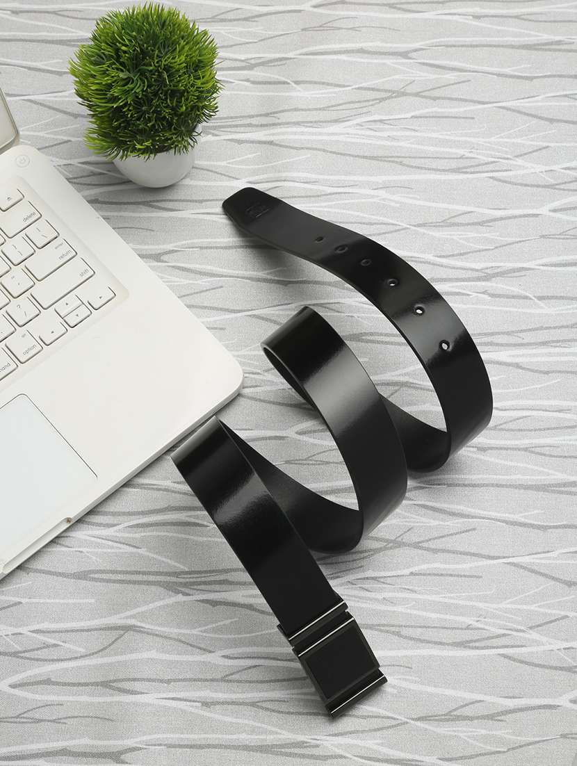 black leather belt