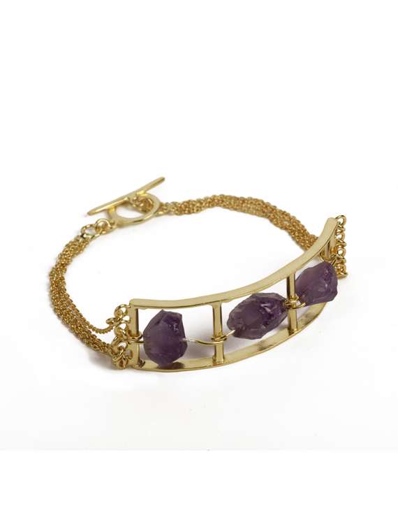 fantastic amethyst chain gold bracelet