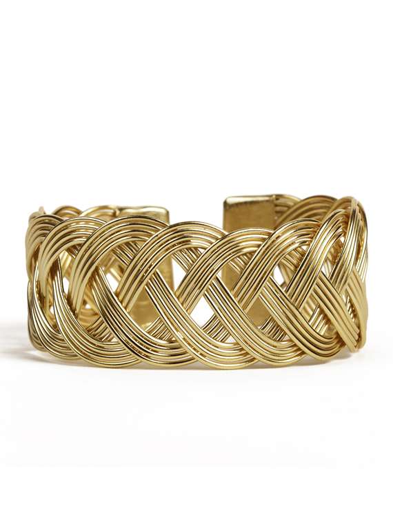 braided cuff gold bracelet - 18449911 -  Zoom Image - 0