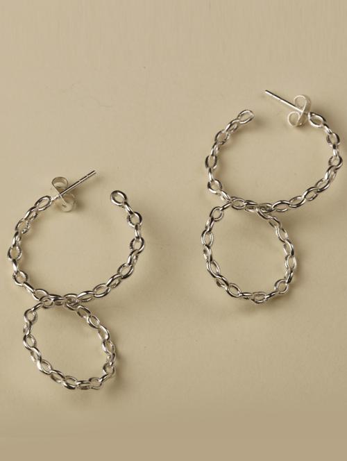 link chain hoop earings - 18449949 - Standard Image - 0