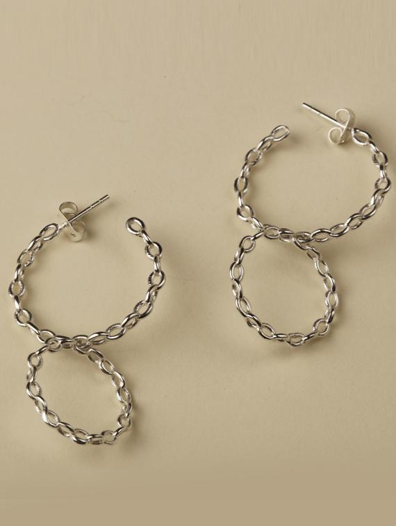link chain hoop earings - 18449949 - Zoom Image - 0