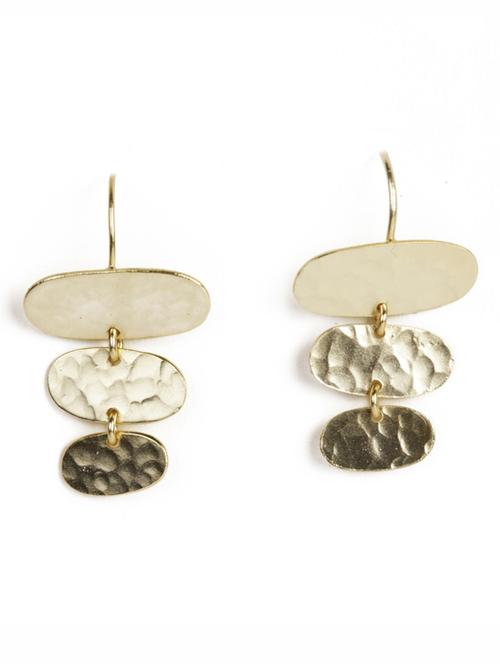 classic gold hammered earrings - 18449952 - Standard Image - 0