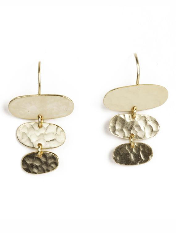 classic gold hammered earrings - 18449952 - Zoom Image - 0