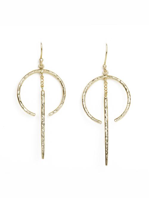 magnificent circle post drop gold earrings - 18449953 - Standard Image - 0