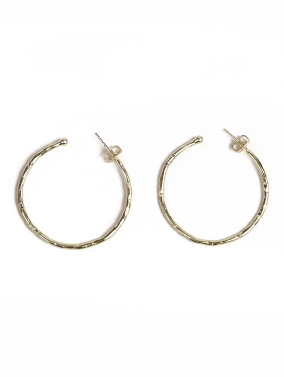 lavish hammered hoop earrings - 18449957 -  Zoom Image - 0