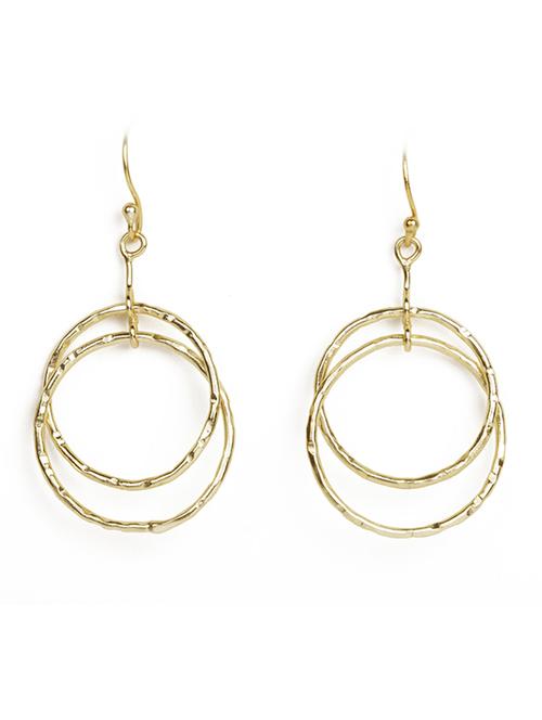 elegant gravity hoops gold earrings - 18449962 - Standard Image - 0