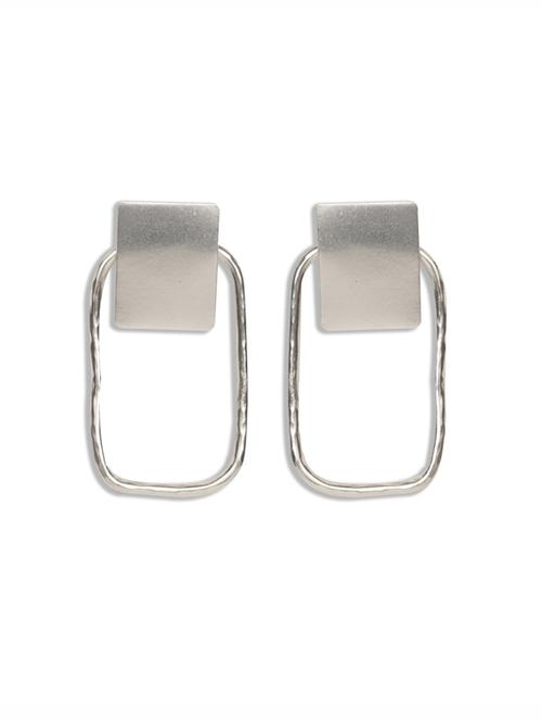 unique geometric shaped danglers silver earrings - 18449969 -  Standard Image - 0