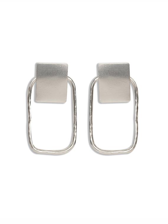 unique geometric shaped danglers silver earrings - 18449969 -  Zoom Image - 0