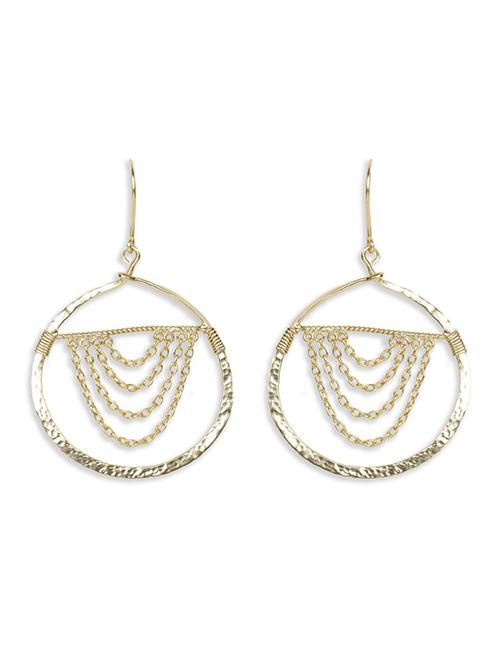 dashing chain danglers gold earrings - 18449970 - Standard Image - 0