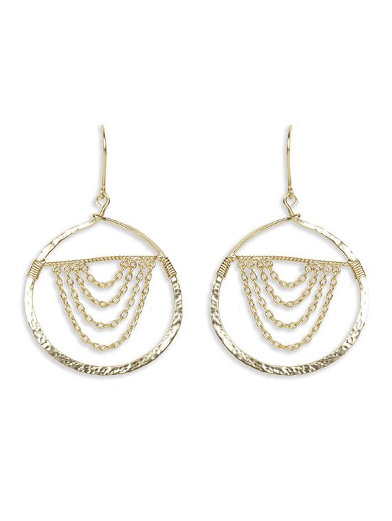 dashing chain danglers gold earrings - 18449970 - Zoom Image - 0