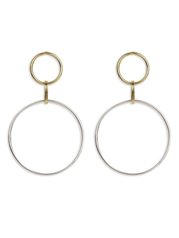 elegant swirl mix hoop earrings - 18449976 - Zoom Image - 0