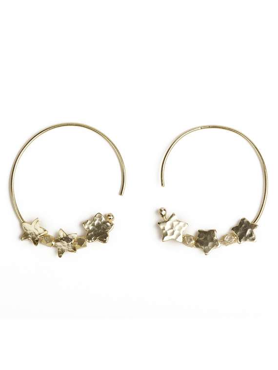 unique star shaped hoop earrings