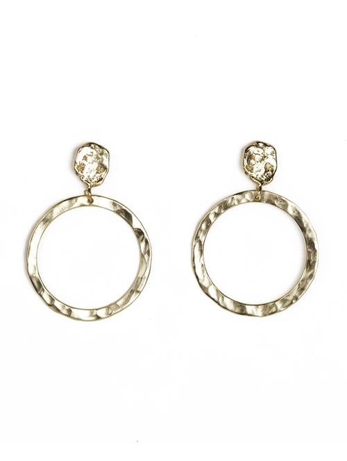 scintillating muriel hammered hoops gold earrings - 18449980 - Standard Image - 0