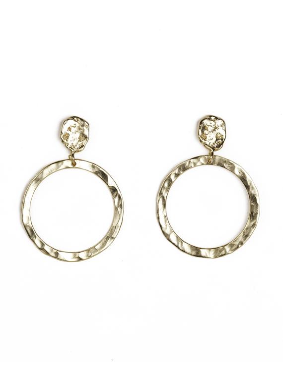 scintillating muriel hammered hoops gold earrings - 18449980 - Zoom Image - 0