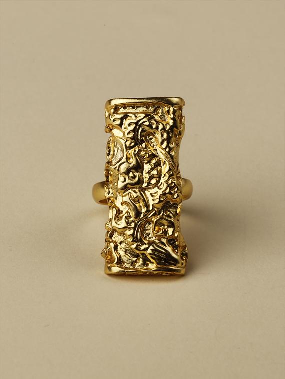 gold plated dragon ring - 18449985 - Zoom Image - 0