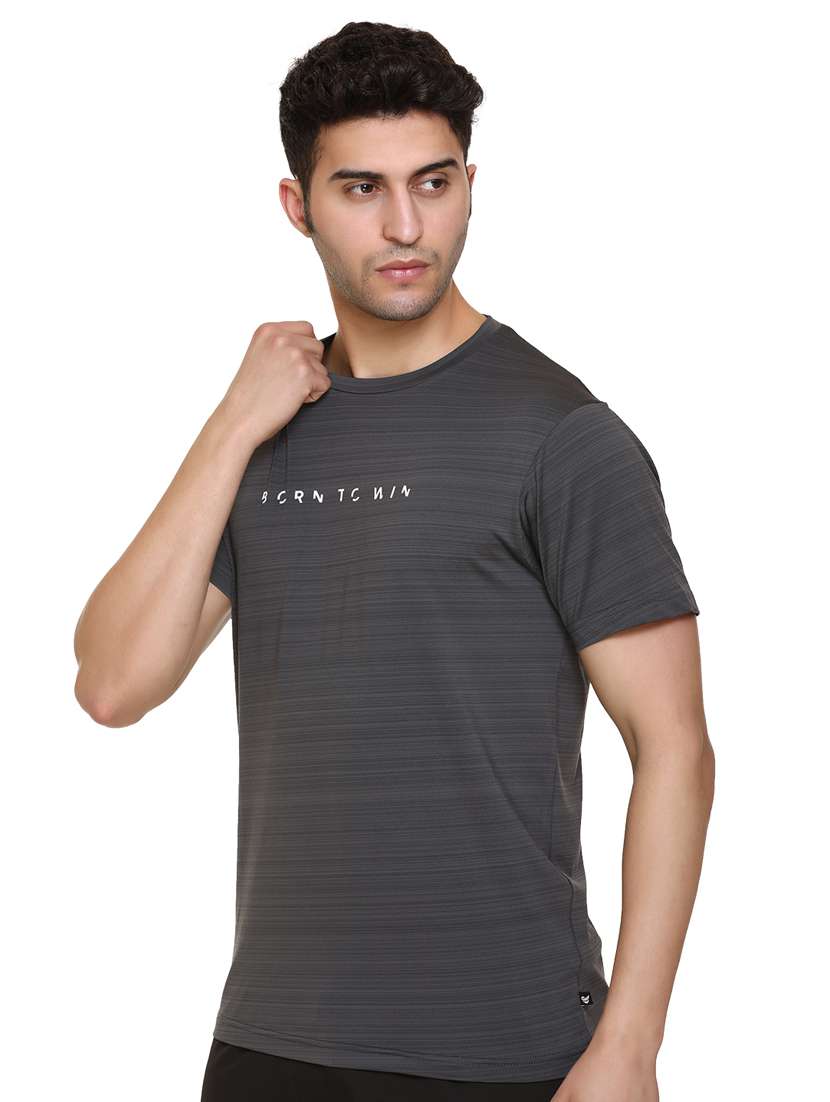 grey chest-printed t-shirt - 18450016 - Standard Image - 2