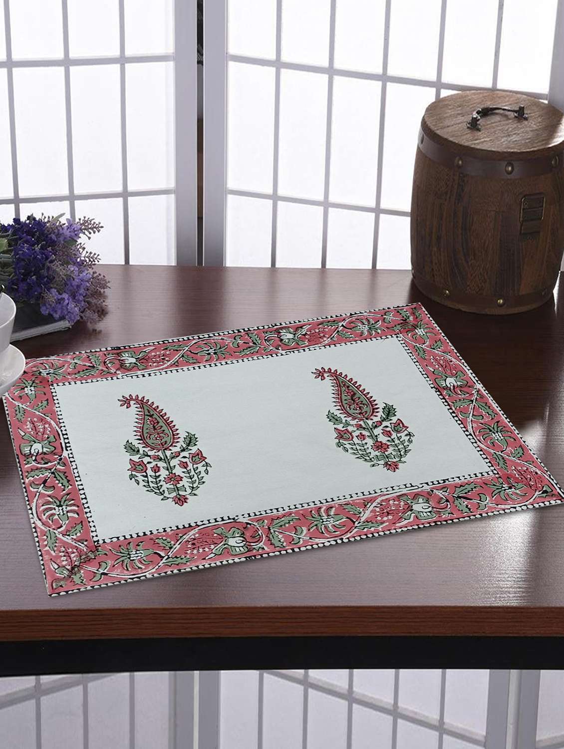 texstylers thick cotton canvas jaipuri block print table mats