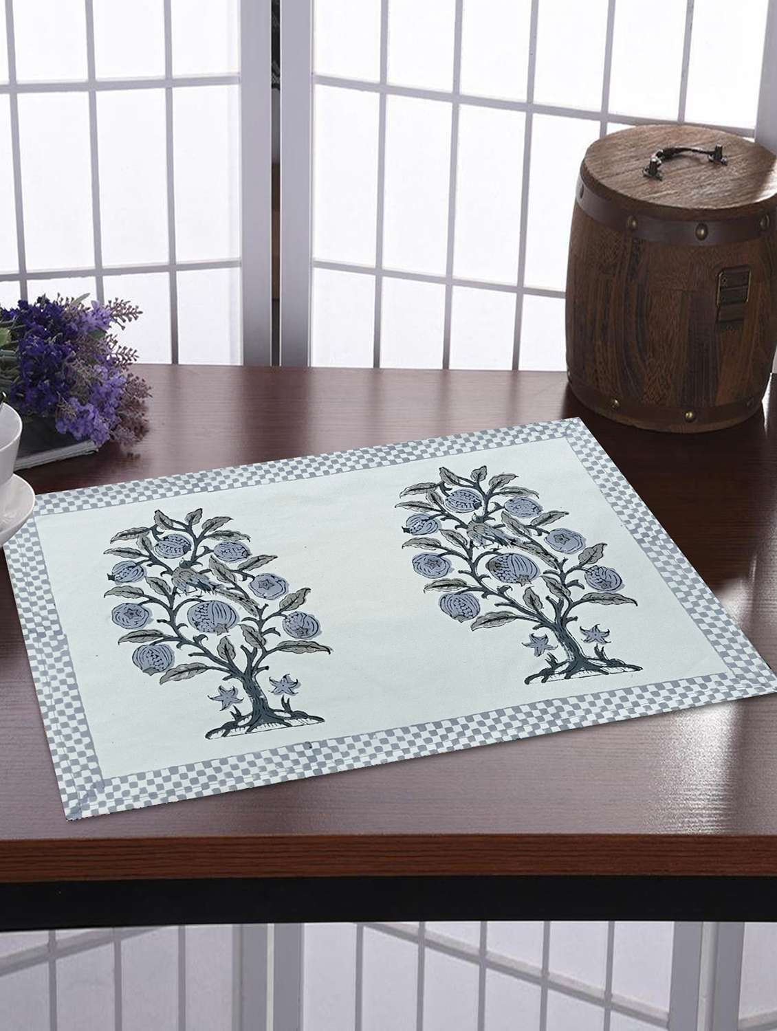texstylers thick cotton canvas jaipuri block print table mats