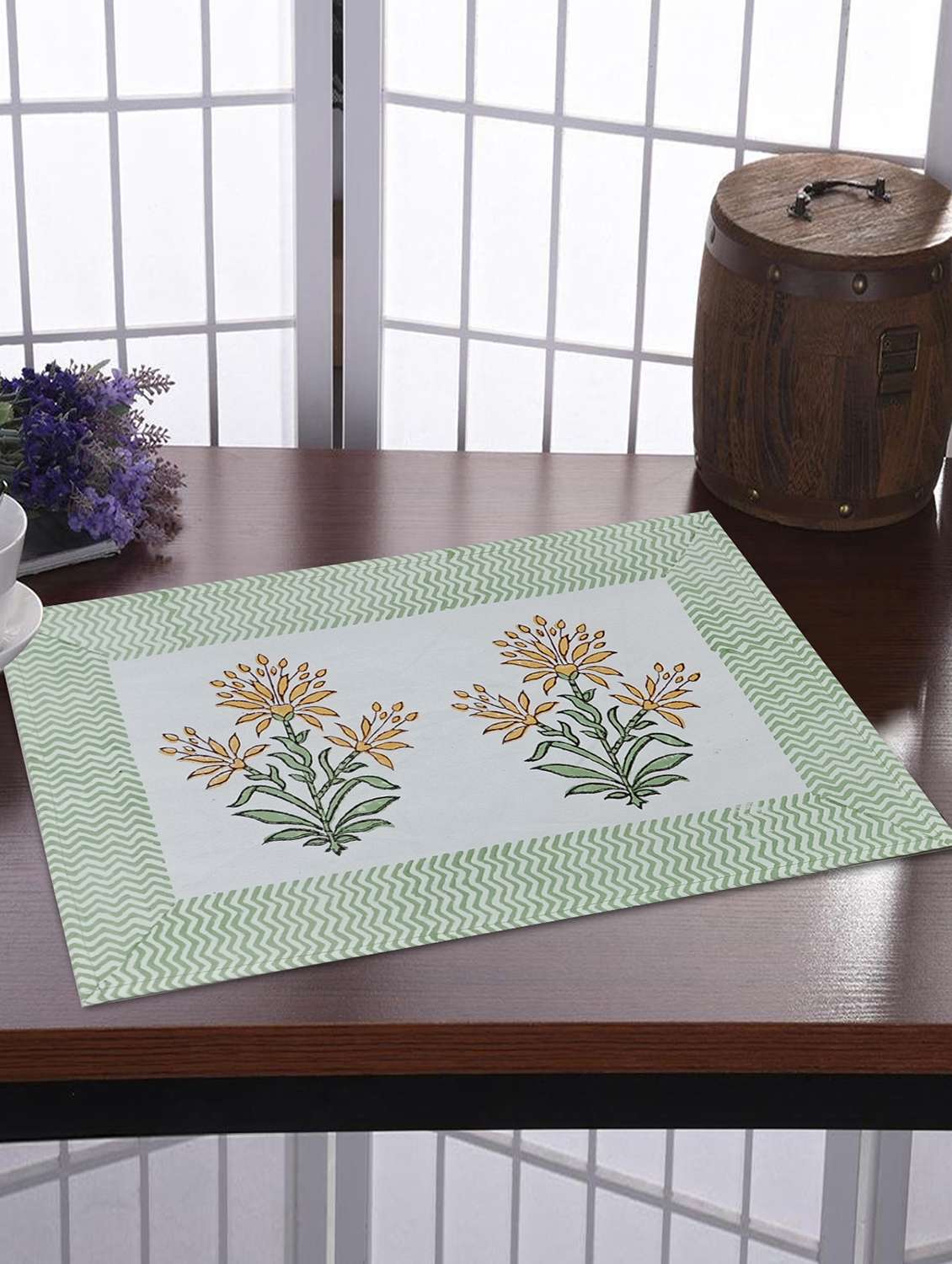 texstylers thick cotton canvas jaipuri block print table mats