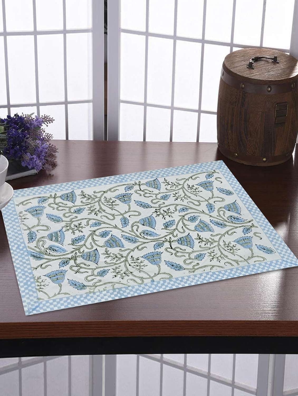 texstylers thick cotton canvas jaipuri block print table mats