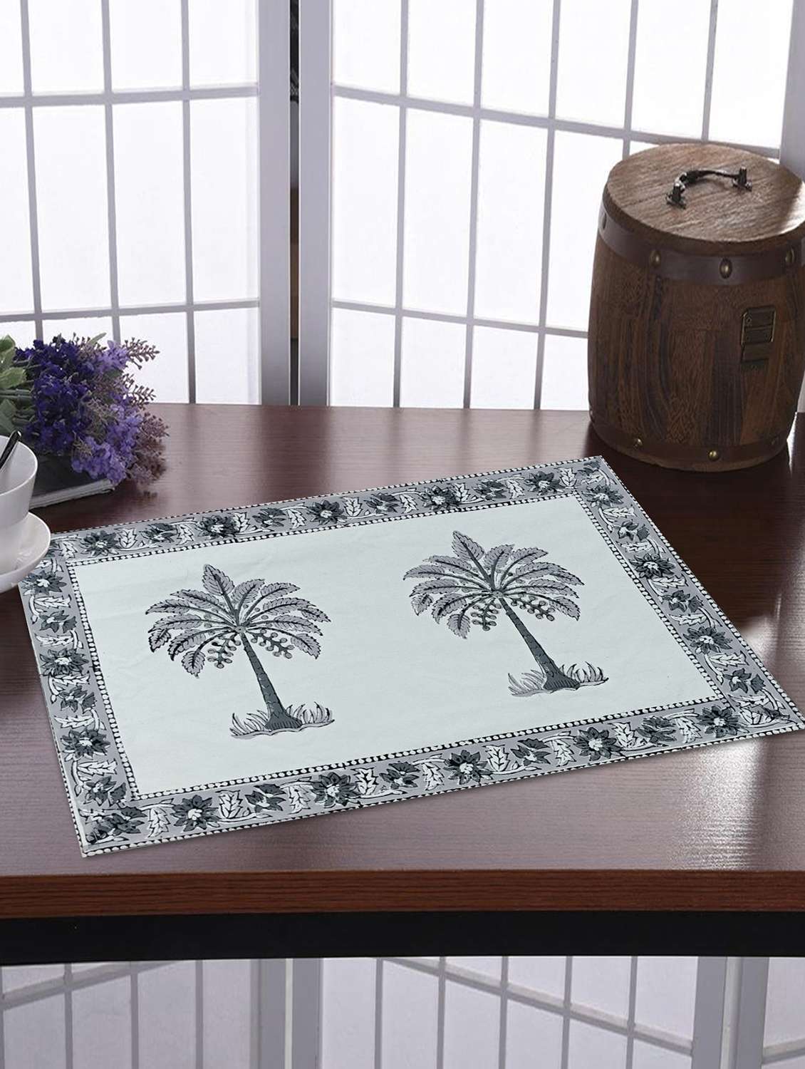 texstylers thick cotton canvas jaipuri block print table mats