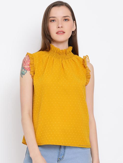 frill detail dobby top  - 18450143 -  Standard Image - 0