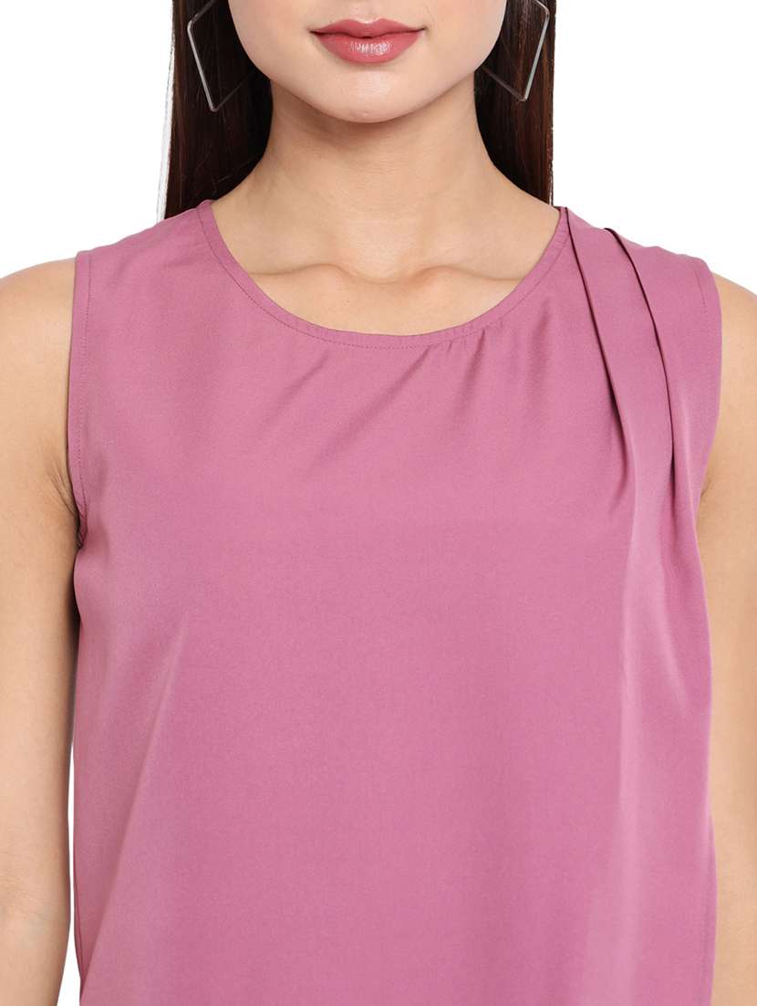 women's asymmetric round neck top - 18450144 - Standard Image - 7
