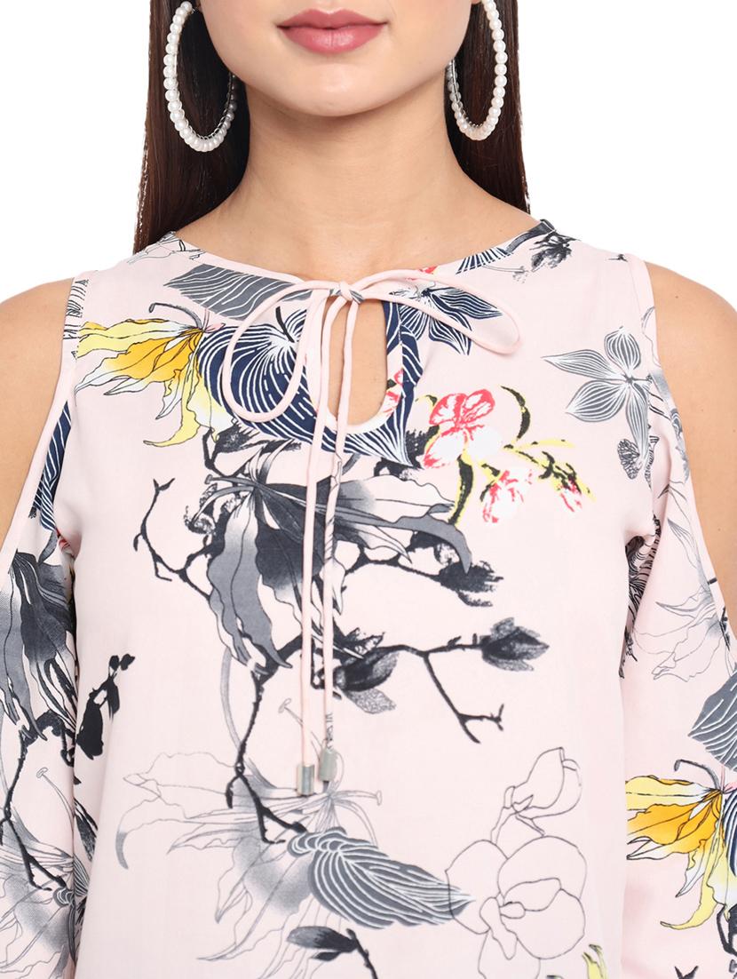women's straight tie-up neck top - 18450165 - Standard Image - 7