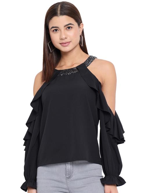 women's straight round neck top - 18450168 - Standard Image - 0
