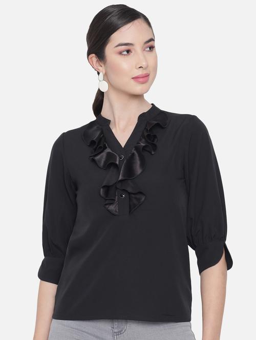women's straight mandarin neck top - 18450175 -  Standard Image - 0