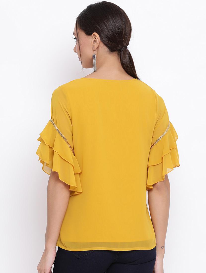 women's straight round neck top - 18450176 - Standard Image - 2