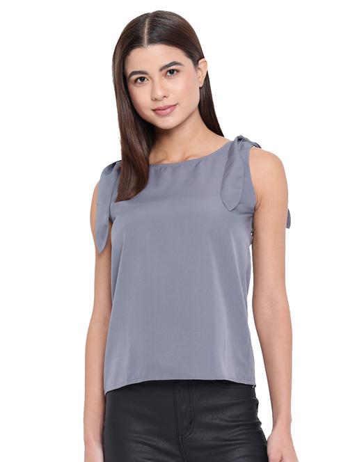 women's straight round neck top - 18450177 - Standard Image - 0