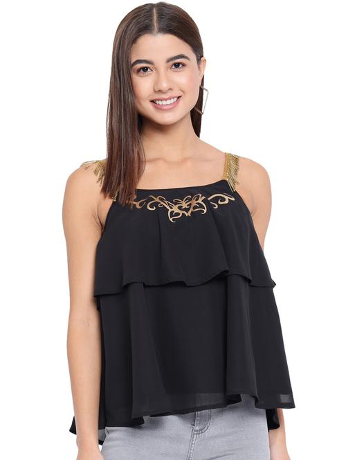 women's layered shoulder strap top - 18450201 -  Standard Image - 0