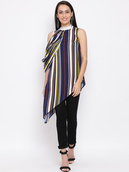 women's asymmetric mock neck top - 18450213 - Standard Image - 0