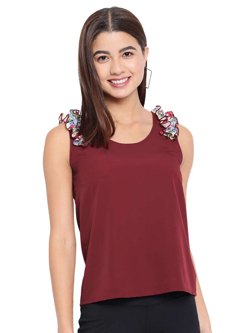 women's straight shoulder strap top