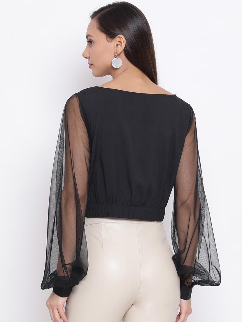 women's straight round neck top - 18450230 - Standard Image - 2