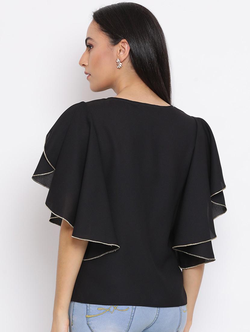 women's straight round neck top - 18450233 - Standard Image - 2